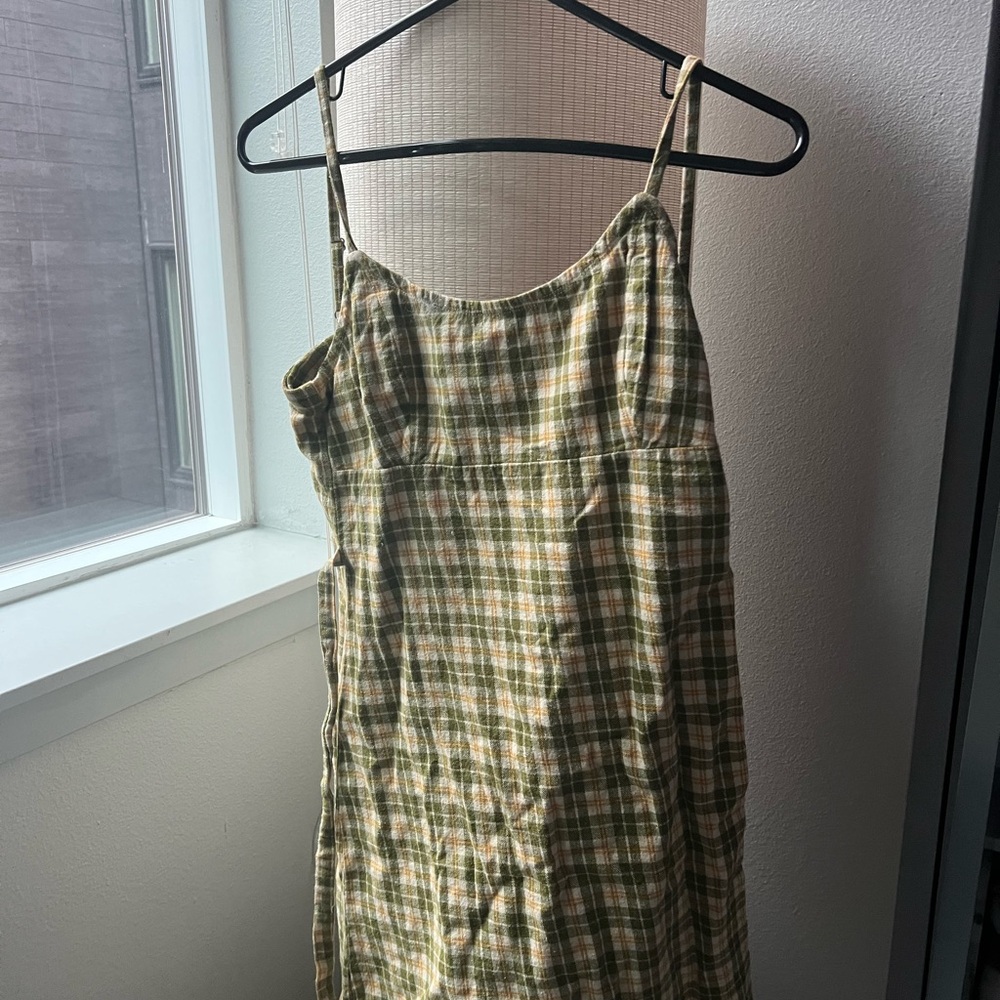 Brandy Melville Green Plaid Dress